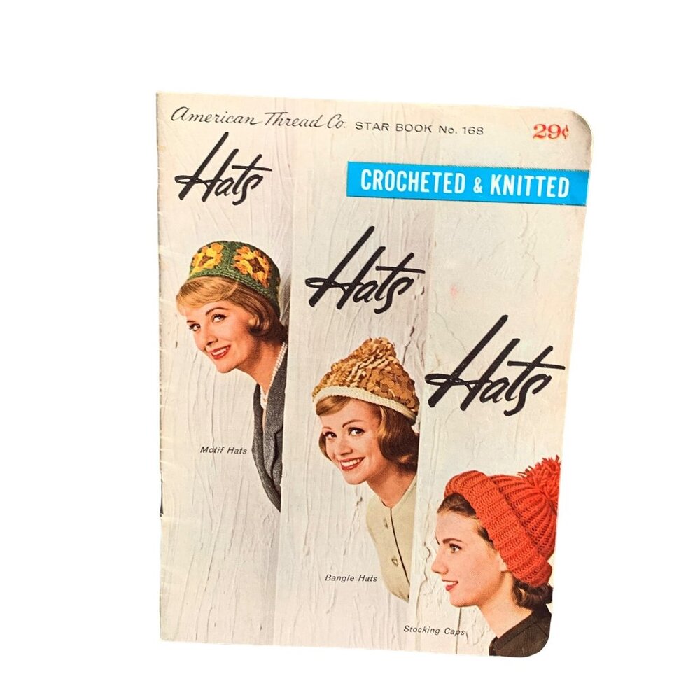 Vintage American Thread Co. Star Book No. 168: Crocheted & Knitted Hats